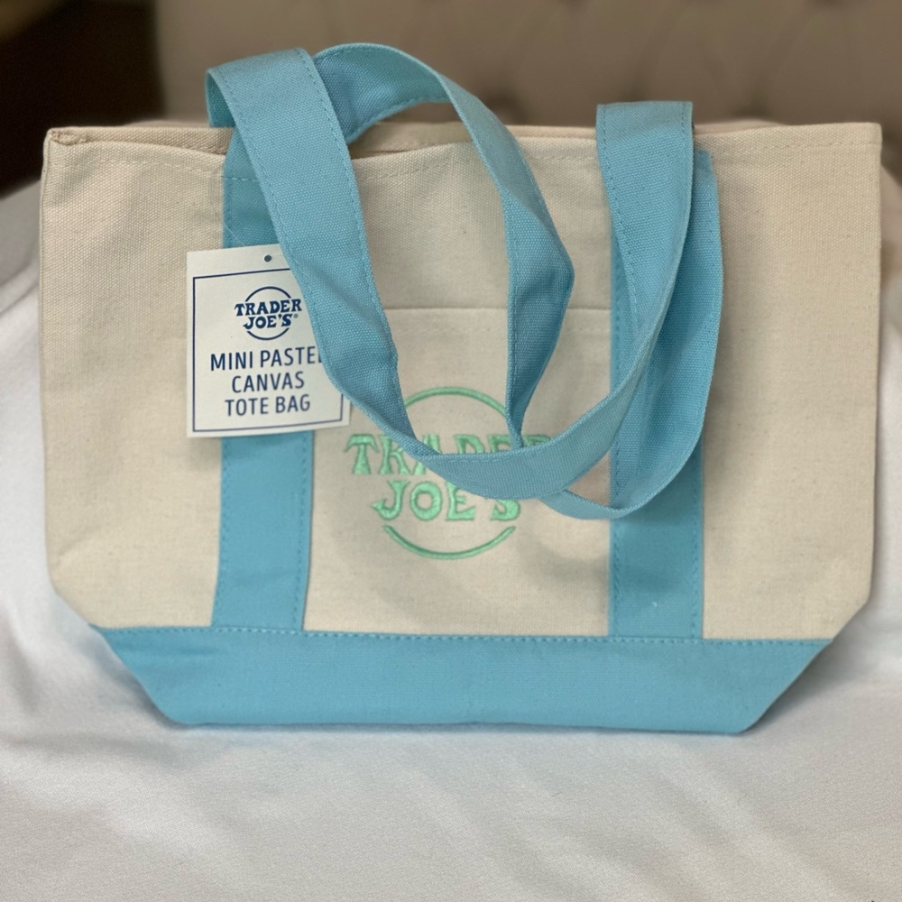 Trader Joe’s Pastel Blue Canvas Mini Tote Bag